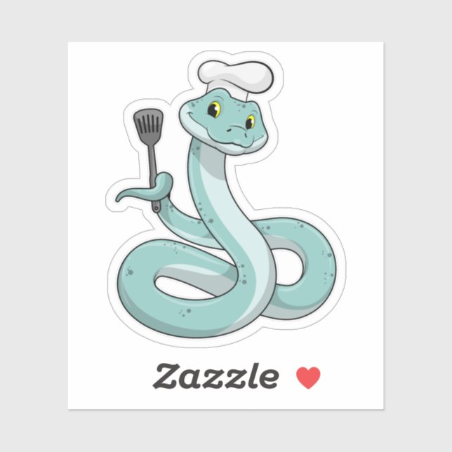 Snake as Cook with Chef hat (Sheet)
