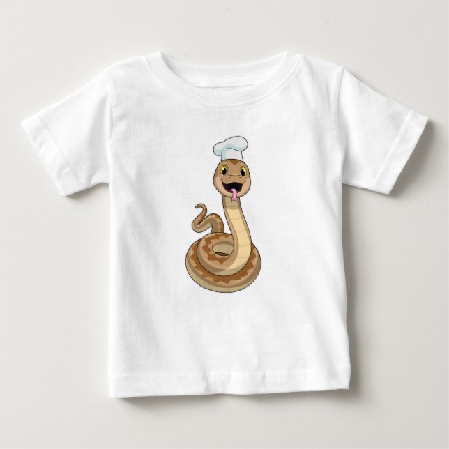 Snake as Cook with Chef hat Baby T-Shirt (Front)