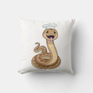 Snake as Cook with Chef hat Cushion