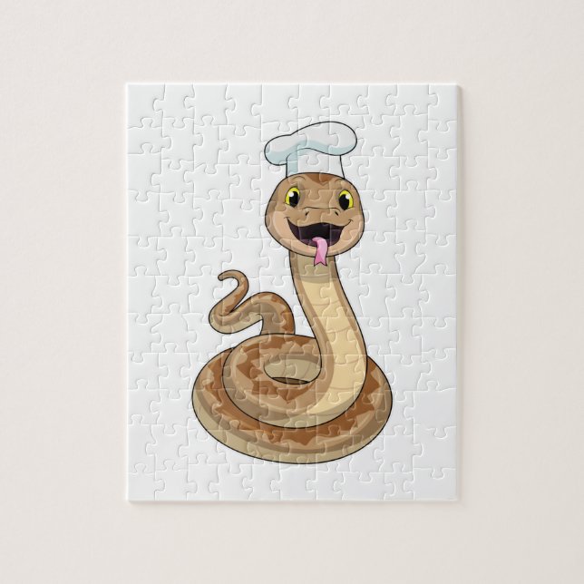 Snake as Cook with Chef hat Jigsaw Puzzle (Vertical)