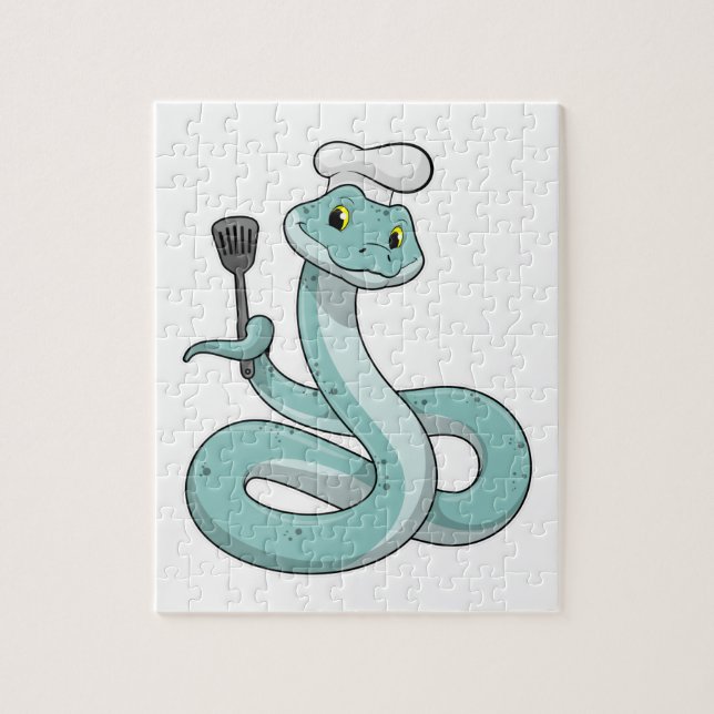 Snake as Cook with Chef hat Jigsaw Puzzle (Vertical)