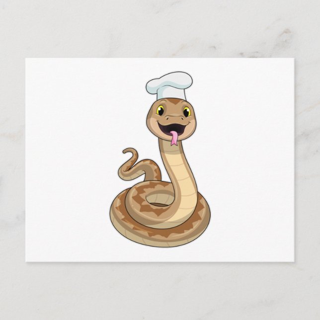 Snake as Cook with Chef hat Postcard (Front)