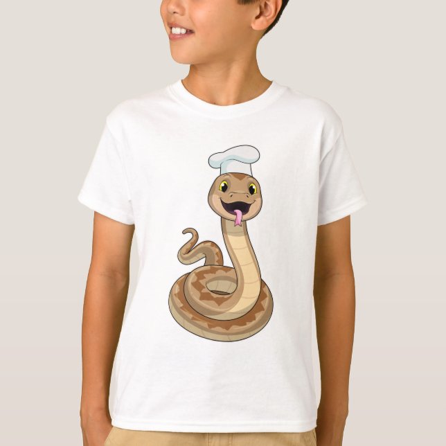 Snake as Cook with Chef hat T-Shirt (Front)