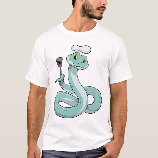 Snake as Cook with Chef hat T-Shirt (Front)