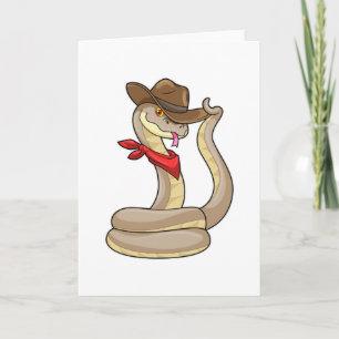 Snake as Cowboy with Scarf Card