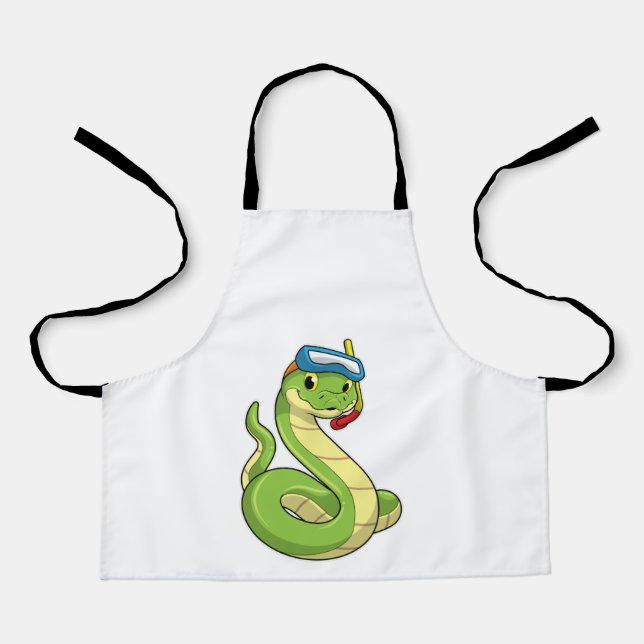 Snake as Diver wirth Snorkel Apron (Front)