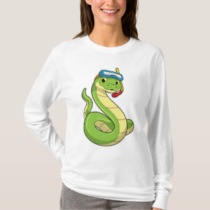 Snake as Diver wirth Snorkel T-Shirt