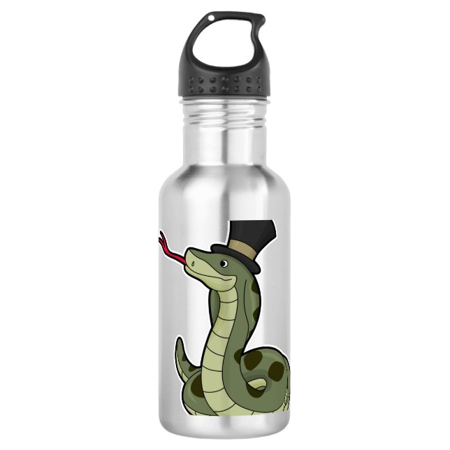 Snake as Gentleman & Hat 710 Ml Water Bottle (Front)