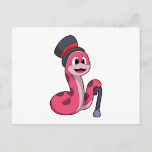 Snake as Gentleman with Hat & Walking stick Postcard