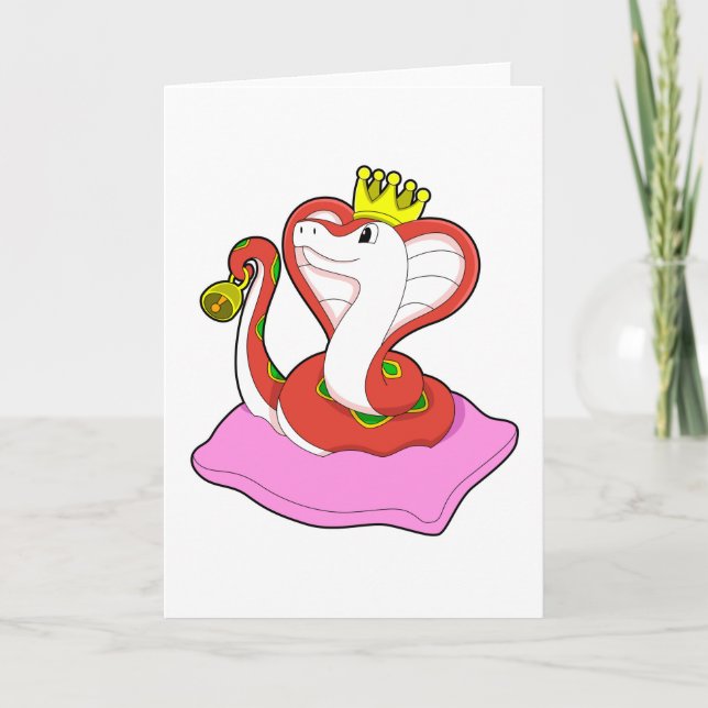 Snake as King with Crown Card (Front)