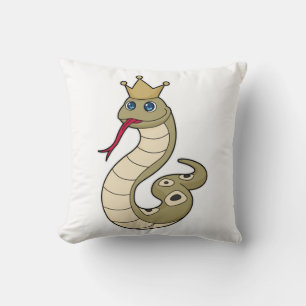 Snake as King with Crown Cushion