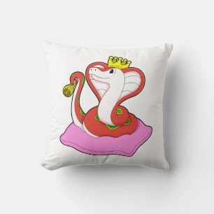 Snake as King with Crown Cushion