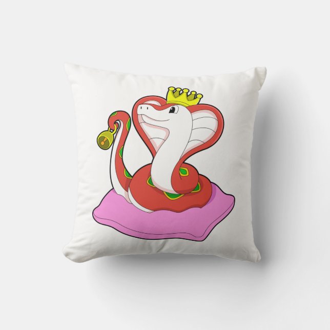 Snake as King with Crown Cushion (Front)