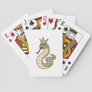 Snake as King with Crown Playing Cards