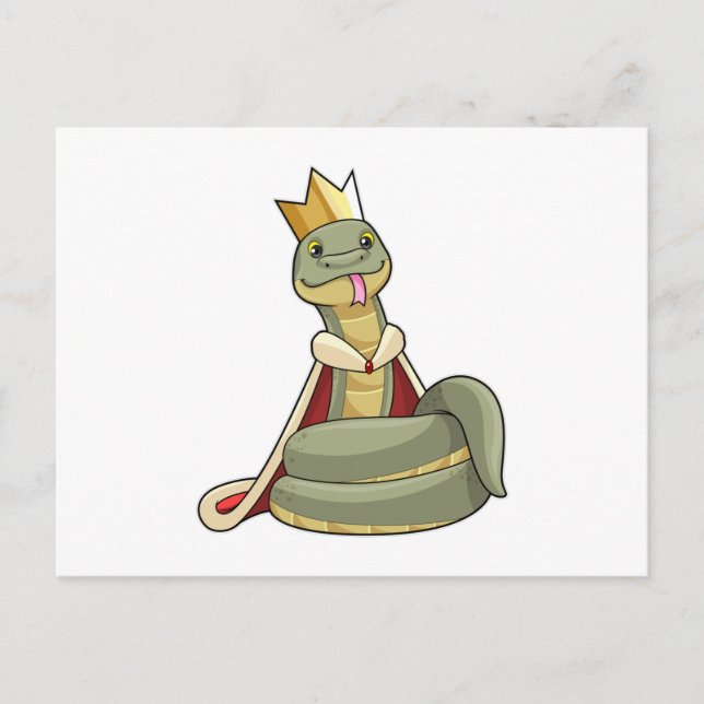Snake as King with Crown Postcard (Front)