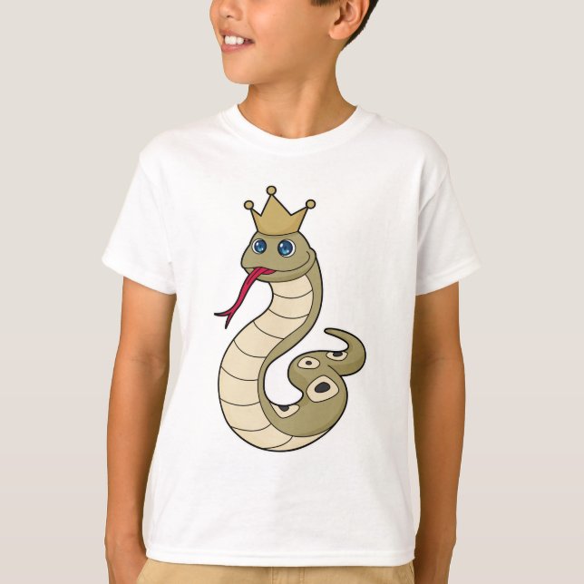 Snake as King with Crown T-Shirt (Front)