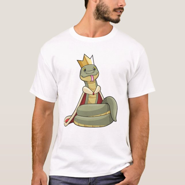 Snake as King with Crown T-Shirt (Front)