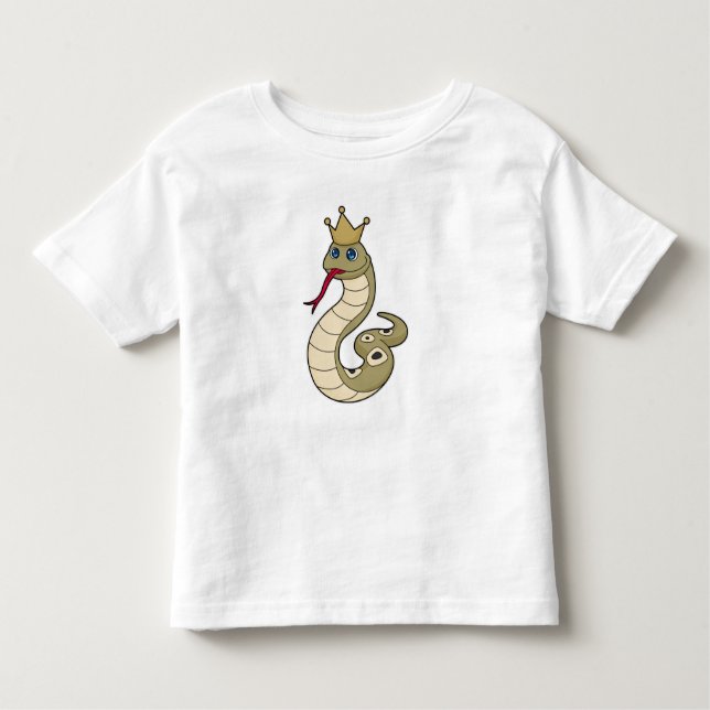 Snake as King with Crown Toddler T-Shirt (Front)