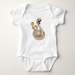 Snake as Musician with Maracas Baby Bodysuit