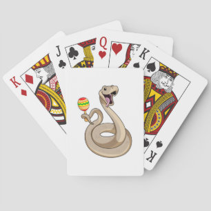 Snake as Musician with Maracas Playing Cards