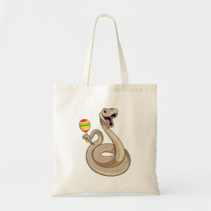 Snake as Musician with Maracas Tote Bag