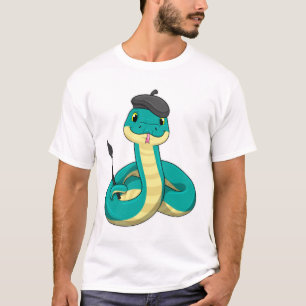 Snake as Painter with Paint brush T-Shirt
