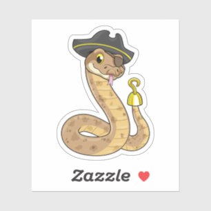 Snake as Pirate with Hook hand & Eye patch