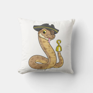 Snake as Pirate with Hook hand & Eye patch Cushion