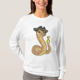 Snake as Pirate with Hook hand & Eye patch T-Shirt