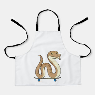 Snake as Skater with Skateboard Apron