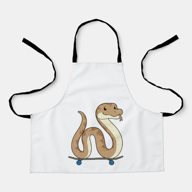 Snake as Skater with Skateboard Apron (Front)