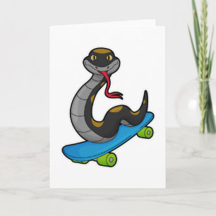 Snake as Skater with Skateboard Card