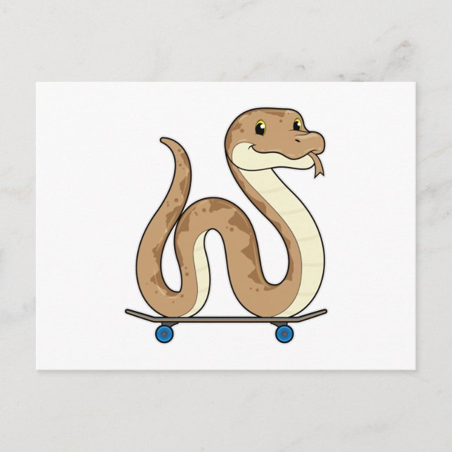 Snake as Skater with Skateboard Postcard (Front)