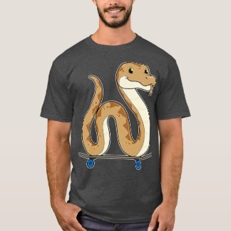 Snake as Skater with Skateboard T-Shirt
