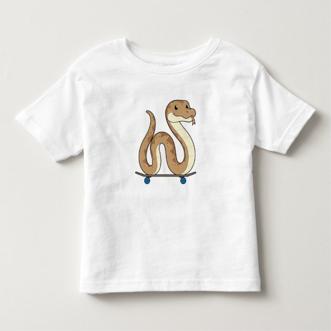 Snake as Skater with Skateboard Toddler T-Shirt (Front)