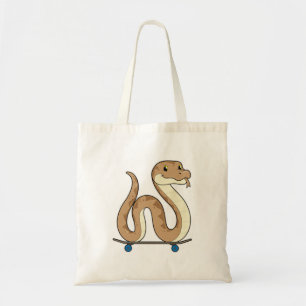 Snake as Skater with Skateboard Tote Bag