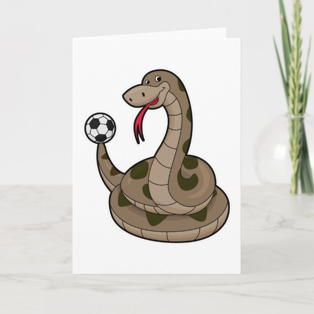 Snake as Soccer player with Soccer ball Card (Front)