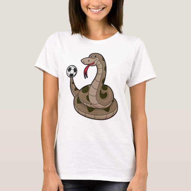 Snake as Soccer player with Soccer ball T-Shirt (Front)