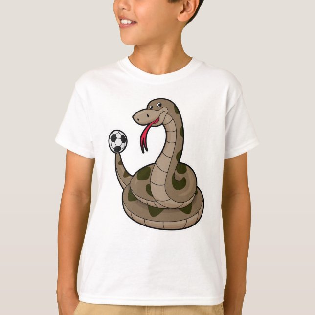 Snake as Soccer player with Soccer ball T-Shirt (Front)