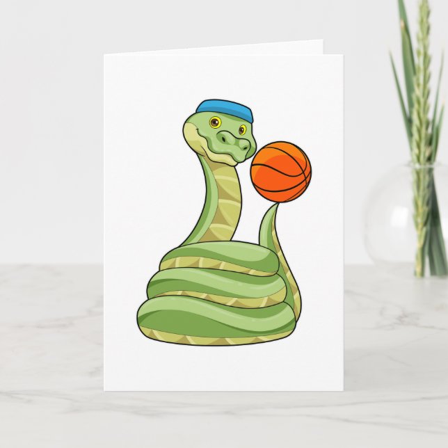 Snake at Basketball Sports Card (Front)