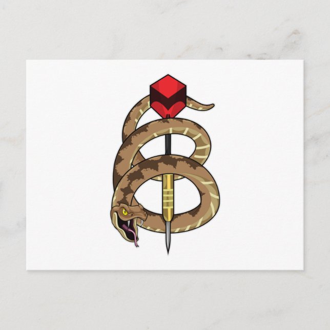 Snake at Darts with Dart Postcard (Front)
