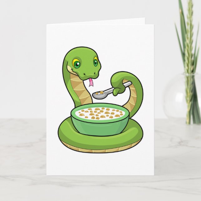 Snake at Eating with Muesli Card (Front)