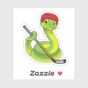 Snake at Ice hockey with Ice hockey stick