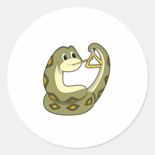 Snake at Music with Triangle.PNG Classic Round Sticker