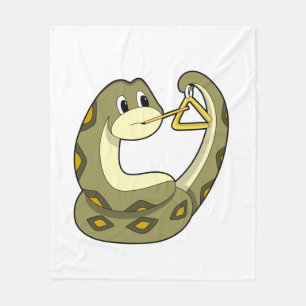 Snake at Music with Triangle.PNG Fleece Blanket