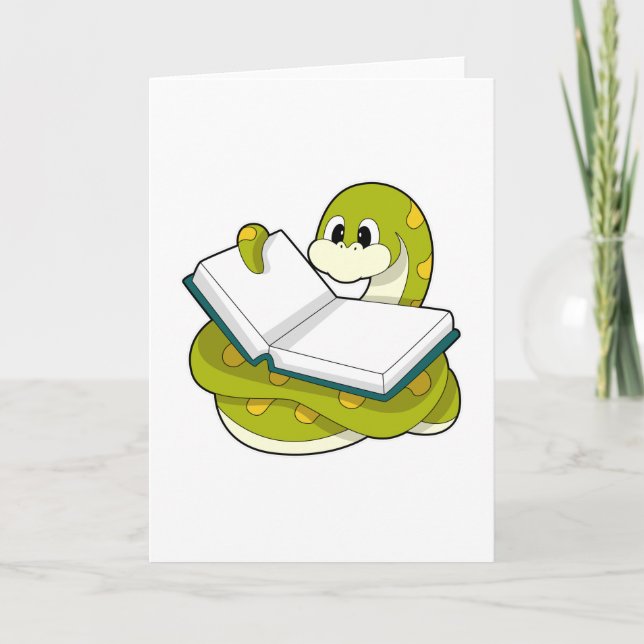 Snake at Reading with Book Card (Front)