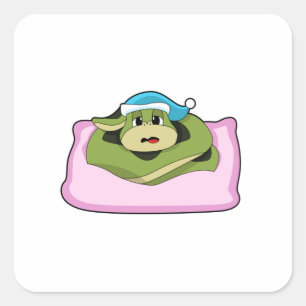 Snake at Sleeping with Nightcap Square Sticker