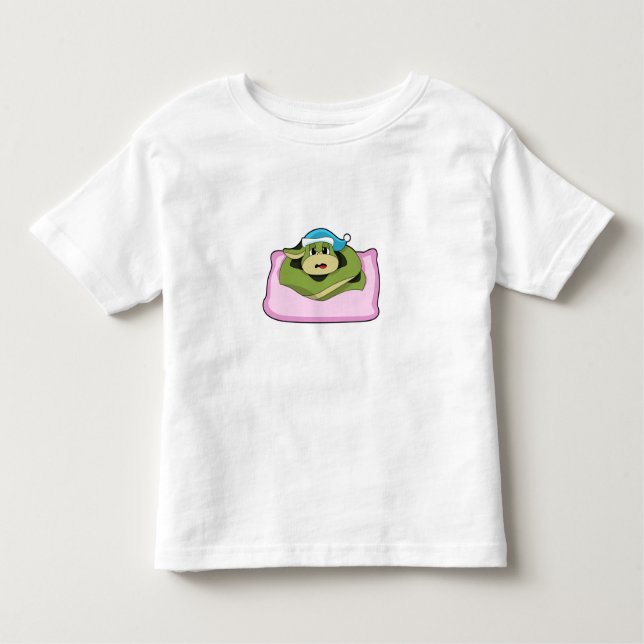 Snake at Sleeping with Nightcap Toddler T-Shirt (Front)
