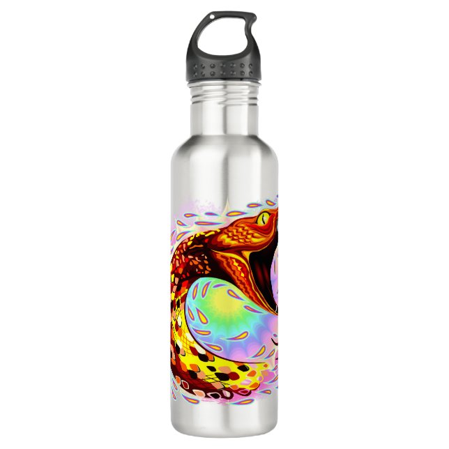 Snake Attack Psychedelic Surreal Art 710 Ml Water Bottle (Front)