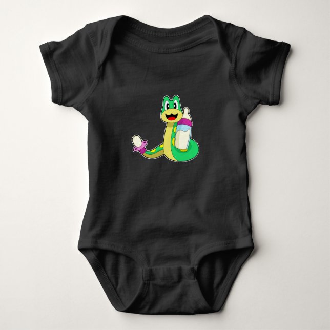 Snake Baby bottle Pacifier Baby Bodysuit (Front)
